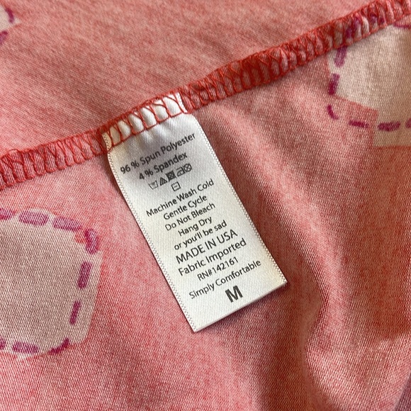 Lularoe skirt sz Medium coral pink with light pink and fuchsia - Picture 6 of 6